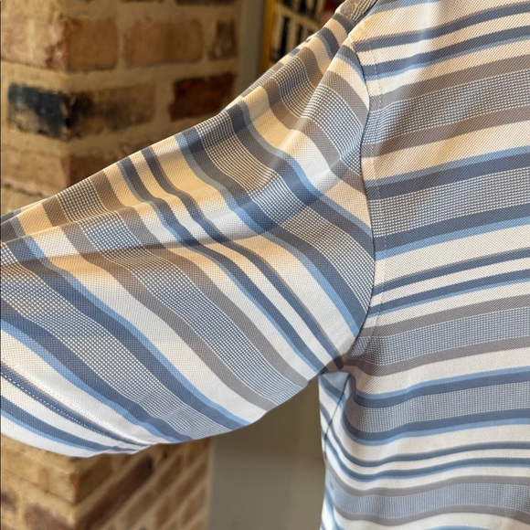 Peter Millar Blue and White Striped Polo - Picture 8 of 8